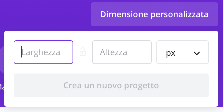 Dimensioni Personalizzate Progetti Canva