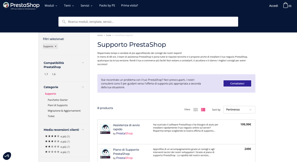 Sito prestashop