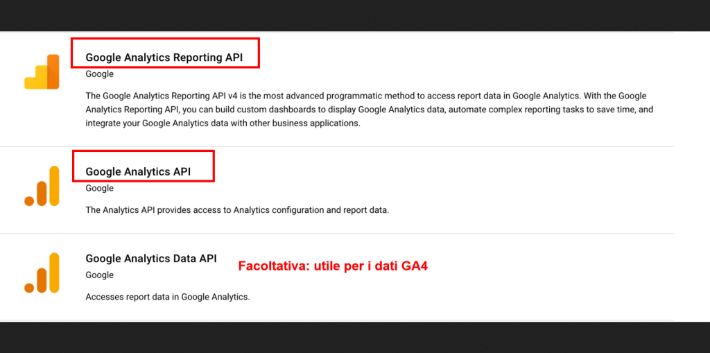 Librerie Google Analytics