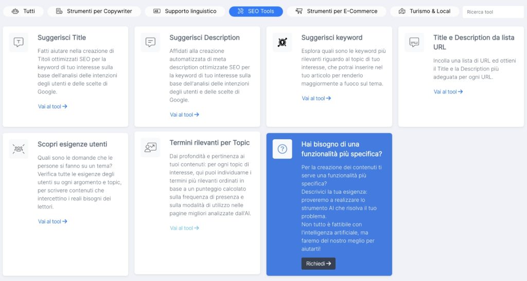 Tool per la SEO AI